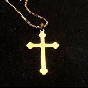 Gold Cross Pendant Necklace - Women Jewelry